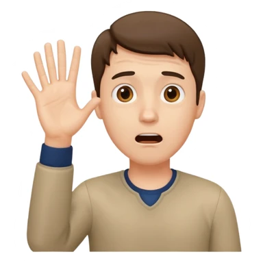 wow man shocked facial expression with hand sticker