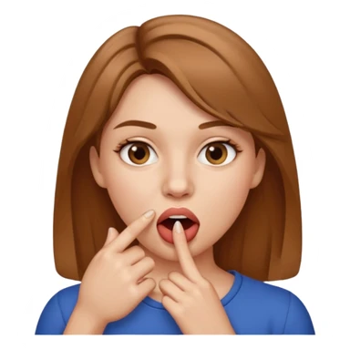 Una mujer mordiendose el dedo, sin la lengua para afuera y que el dedo este más omenos adentrod de la boca EL DEDO ADENTRO DE LA BOCA sticker