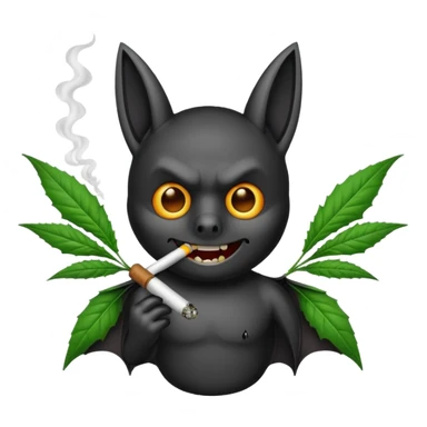 Bat smoking a marijuana joint sticker