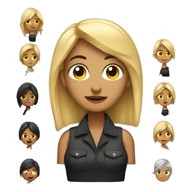 emoji de mujer crespa con cabello negro de cargo de jefe sticker