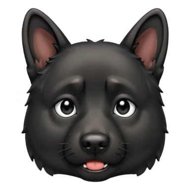 all black german shepherd face crying large tears looking sad sticker