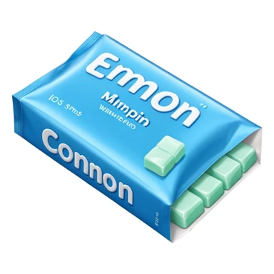 pack of gum with blue packaging sticker