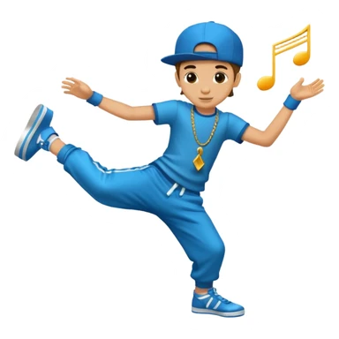street dancer boy with music item sticker