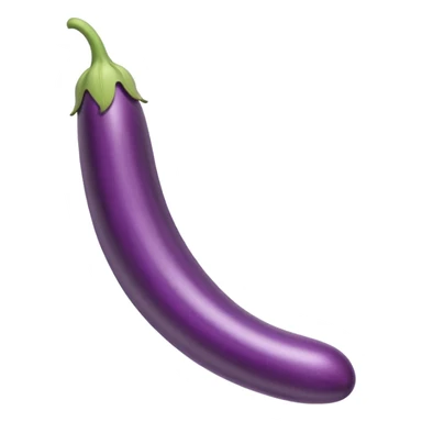 very long eggplant with an x sticker