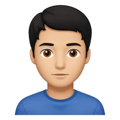 young man adult, black hair, brown skin, only face sticker
