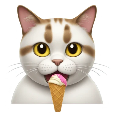annoyed cat eating ice cream sticker