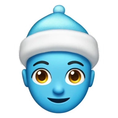Make white a light blue christmas emoji with glitter  sticker
