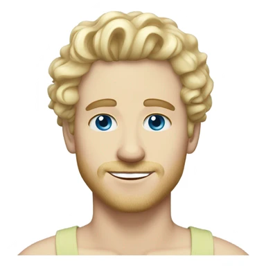 light curl blonde 30yo man blue eyed pale skin sticker