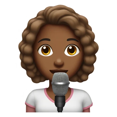 Brown skin girl with podcast mic  sticker