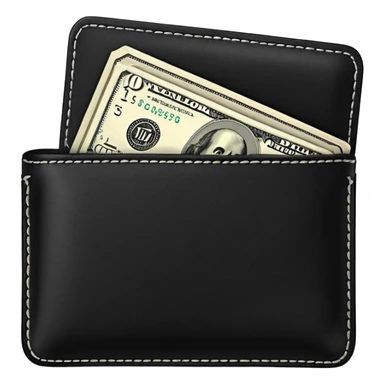 blow wallet with a single one dollar bill inside, just one dollar sticker