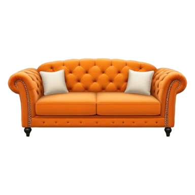 A cozy, vintage-style orange couch sitting in the middle of the Central Perk café, inspired by the famous Friends TV show. sticker