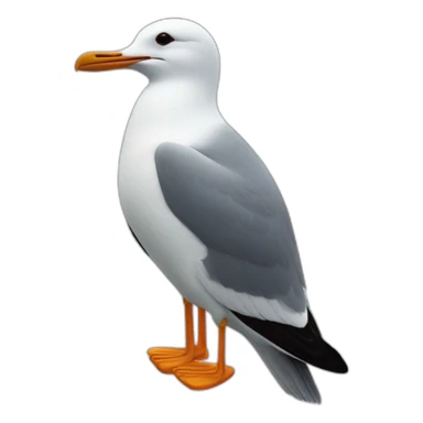 Mouette sur baleine sticker