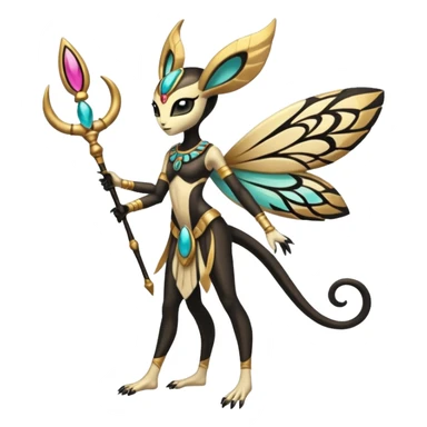 Ancient Egyptian Tribal Exotic Colorful Tropical Meloetta-Venom-Heliolisk-Helioptile-fusion, full body, tribal markings  sticker