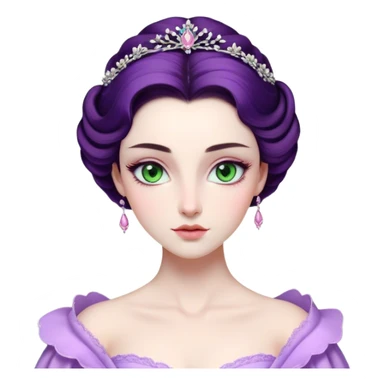 Cinematic Realistic Rapunzel Portrait, with porcelain-like skin featuring a subtle, natural glow, illuminated by soft lighting that brings out the gentle contours of her face. Her long, golden blonde hair cascades in detailed waves, each strand highlighted with a radiant shimmer as it catches the light. Her bright, expressive green eyes exude curiosity and warmth, framed by delicate lashes and soft, arched brows. Her expression is playful and vibrant, with a gentle smile. She is dressed in her classic lavender and pink gown, the fabric textured with delicate folds that flow naturally, catching the light with a soft, radiant glow. The portrait captures a luminous, enchanting aura, seamlessly blending realism with a whimsical, fairytale charm, evoking a timeless sense of beauty and magic. sticker