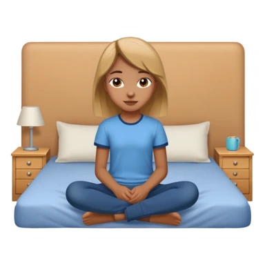 Jeune fille ado assise sur  un lit sticker