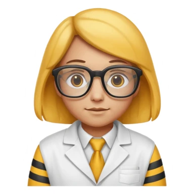 a bumblebee with a scientist costume sticker