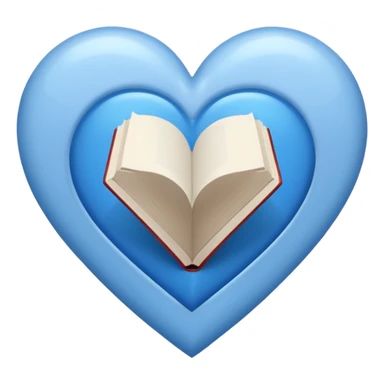  Blue and white heart + books on the left side of heart sticker