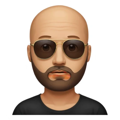 A bald man with a trimmed beard, wearing black sunglasses and a confident expression. sticker