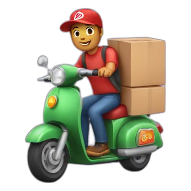 pizza delivery in pizza scooter sticker