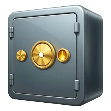 A safe is slightly open and gold is peeking out from inside. sticker