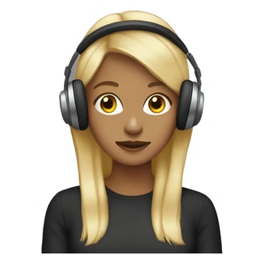 dark blondie wearing headphones  sticker