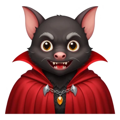Vampire Pet, Bat in red collar cloak sticker
