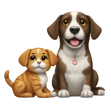 dog and cat friend sticker