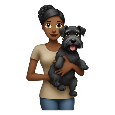 black women holding a schnauzer  sticker