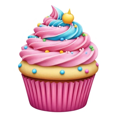 Cupcake with pink icing sticker