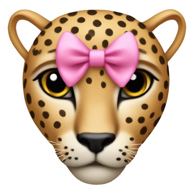 cheetah with a small pink bow sticker