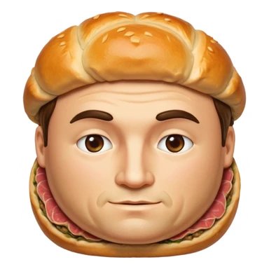 Man face in beef Wellington, face in middle sticker