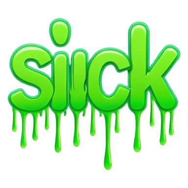 the word SICK in green graffiti font sticker