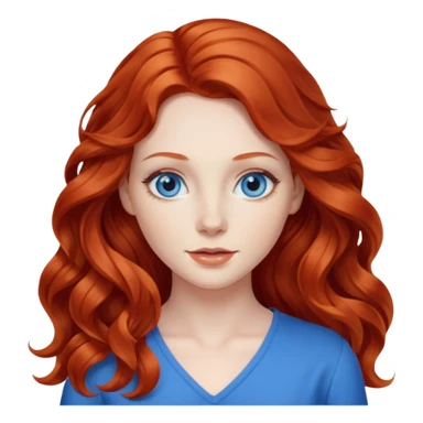 long redhead wavy hair woman back sticker
