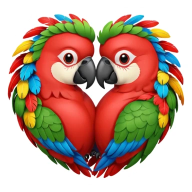 heart wreath kiss parrot sticker