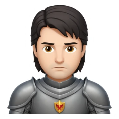 knight with dark hair, grey armor sticker
