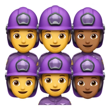 Purple goo emoji face army sticker