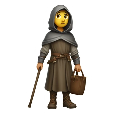 young medieval pilgrim sticker