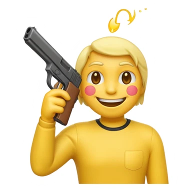 It should look like the standard smiling emoji which is ironically holding a gun pointed to his head/face sticker
