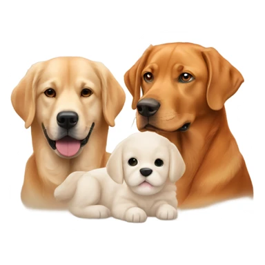 Couple and fox red Labrador and golden retriever sticker