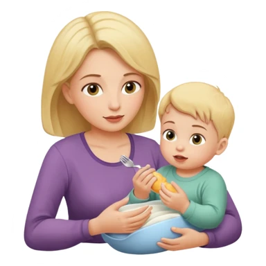 Mother feeding baby sticker