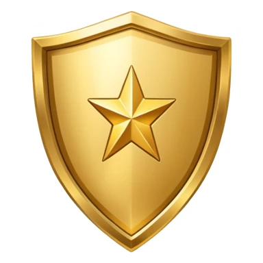 Gold shield with trophy shine sticker