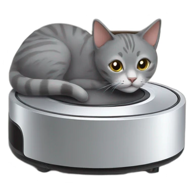 grey cat on roomba sticker