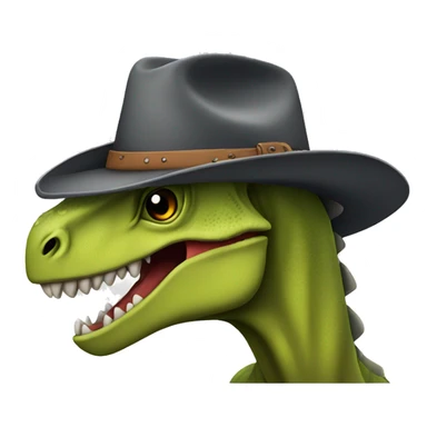 Dinosaur wearing a cowboy hat  sticker