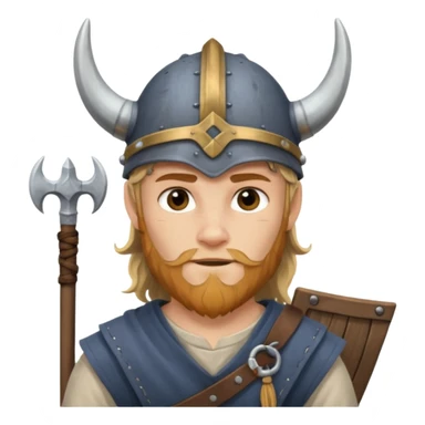 Young viking sailor on ship deck sticker
