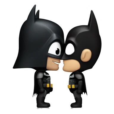 Batman kissing darth vader on his ears  sticker