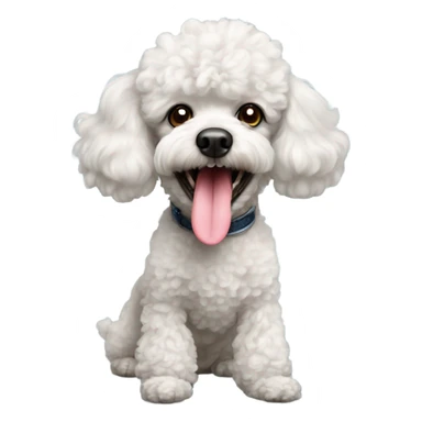 Miniature poodle with tongue out sticker
