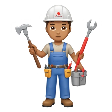 HVAC technician with tools action figure sticker