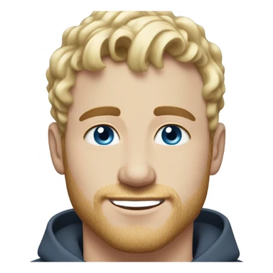 light curl blonde 30yo man blue eyed pale skin short side hairs sticker