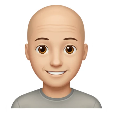 homme chauve jeune sans barbe yeux marrons sourrir sticker