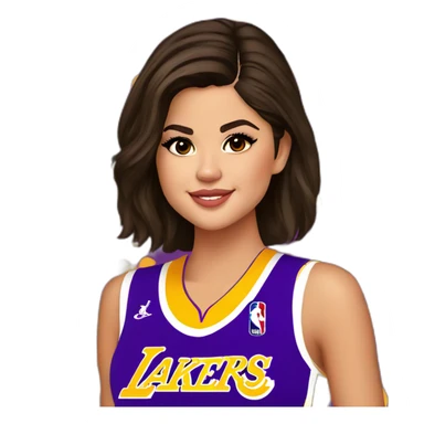 selena gomez with lakers jersey sticker